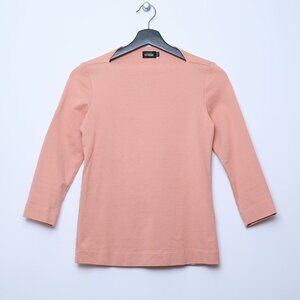 Kate Spade Saturday slip neck 3/4 sleeve top peach XS timeless 100% cotton
